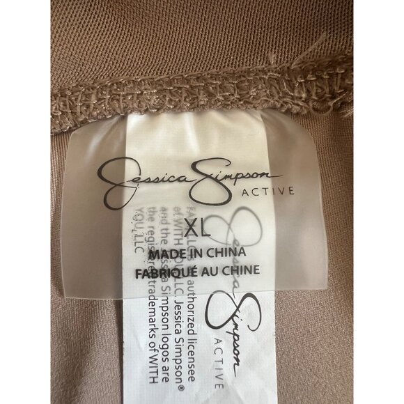 Jessica Simpson Active Womens High-Waisted Biker Shorts With Pockets XL Tan - Picture 10 of 10